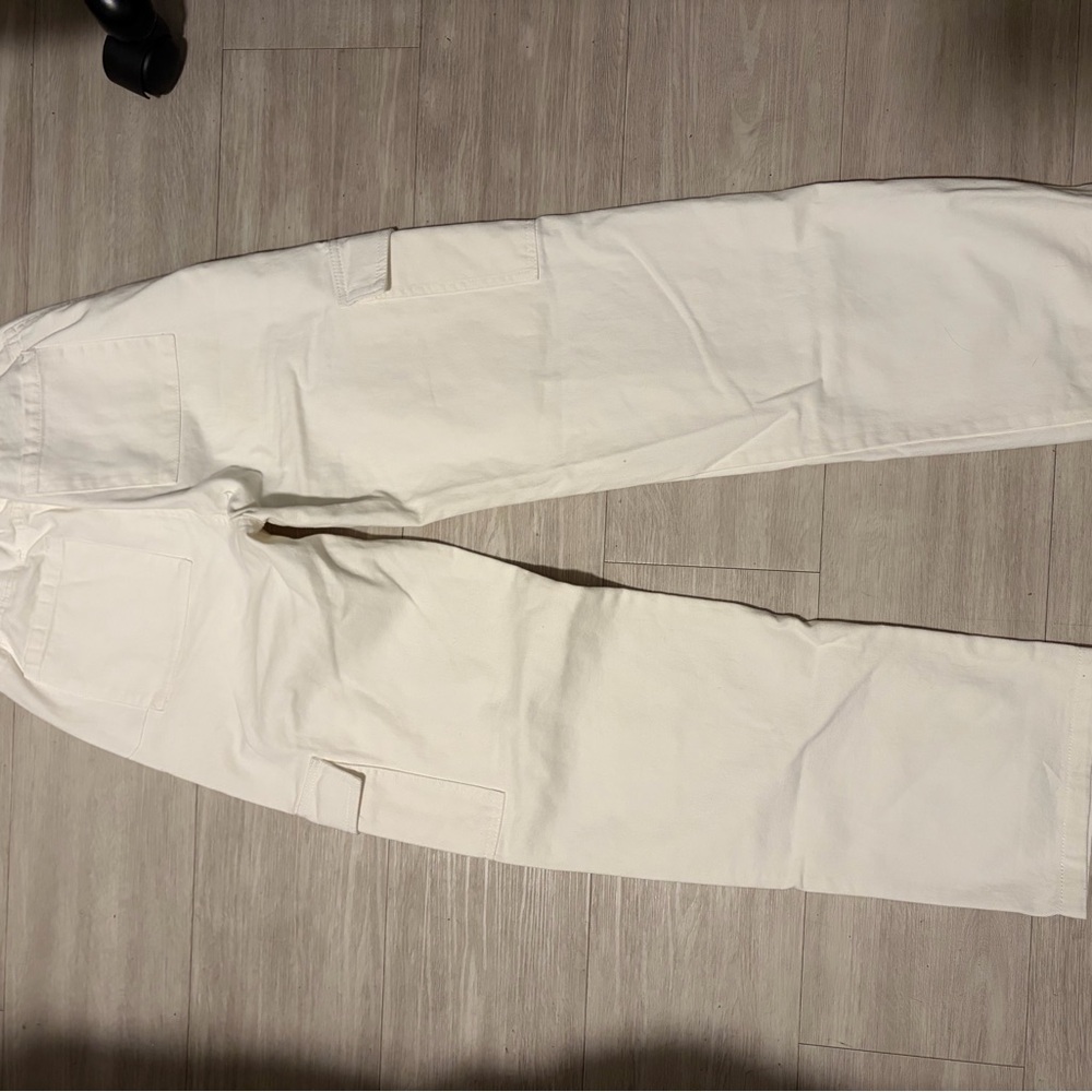 Princess Polly White Straight Leg Cargo Pants